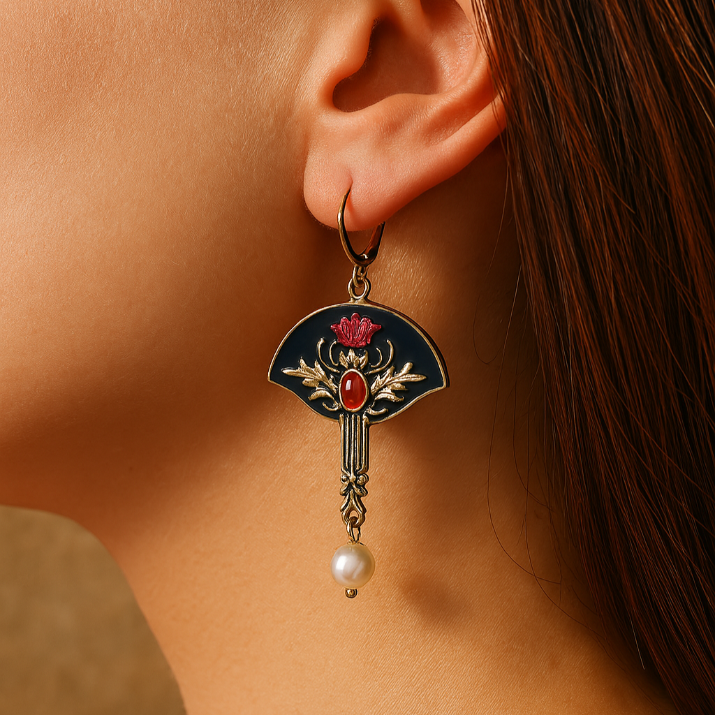 Millie - Vintage Pearl Thistle Drop Kolczyki